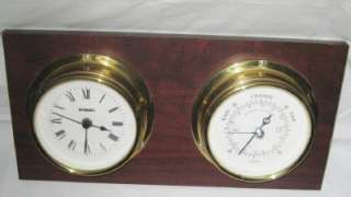 Staiger Clock & Barometer made in England wall hang nautical type boat 