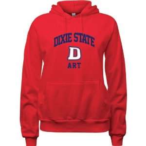  Dixie State Red Storm Red Womens Art Arch Hooded 
