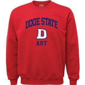  Dixie State Red Storm Red Youth Art Arch Crewneck 