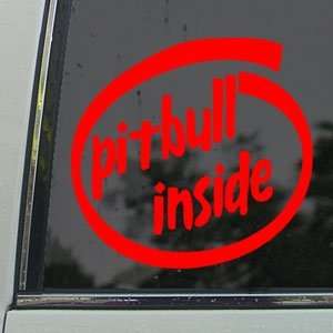  Pitbull Inside Red Decal Car Truck Bumper Window Red 