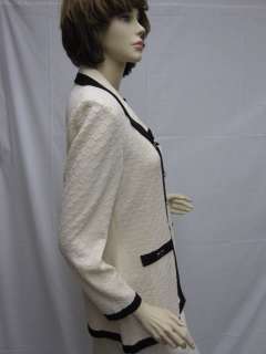 St John Knit COLLECTION White Black Jacket Shell Suit Size 4 6  