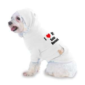  I Love/Heart Saint Bernard Hooded T Shirt for Dog or Cat 