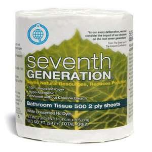  100% Recycled Bathroom Tissue, Two Ply, White, 500 Sheets 