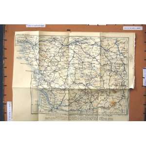   MAP 1907 FRANCE BORDEAUX NANTES TOURS MOULINS POITIERS