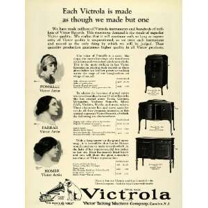 1924 Ad Victor Victrola Phonograph Models Nipper Musicians Ponselle 