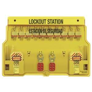 Master Lock Spanish/English 10 Padlock Capacity Lockout Station with 