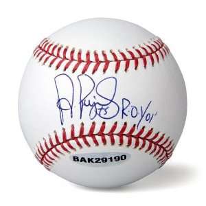  Albert Pujols Autographed Baseball, Inscribed 01 R.O.Y 