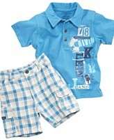 NWT CALVIN KLEIN Baby Boys Polo Shirt & Shorts 2 piece outfit set 18 m 