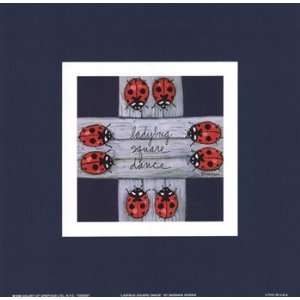  Ladybug Square Dance   Poster by Barbara Norris (9x9 
