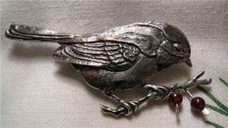 Sterling Silver CAROLINA CHICKADEE BIRD BROOCH PIN~CUSTOM MADE 