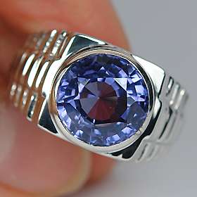   COLOR CHANGE SPINEL GEM SOLID SILVER RING SIZE 9 MENS JEWELRY  