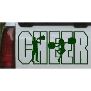 Cheer Leader Sports Car Window Wall Laptop Decal Sticker    Dark Green 
