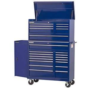 42 22 Drawer Chest and Cabinet Combo with Free Side Cabinet   Blue 