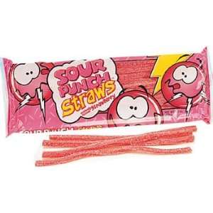 King Size Sour Strawberry Punch Straws 24 Count  Grocery 