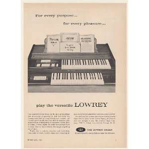  1960 Lowrey Spinet Organ For Every Purpose Print Ad (Music 