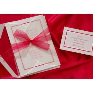  Hot Pink Bordered Invite with Wrap Wedding Invitations 