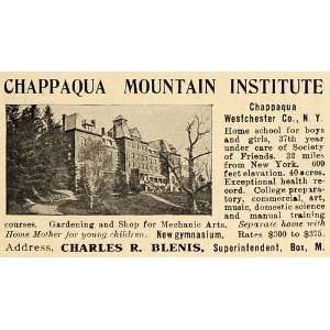  1908 Ad Chappaqua Mountain Institute Westchester NY 