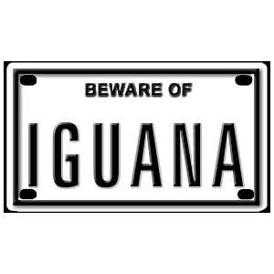  Beware of Iguana 2 1/4 X 4 Embossed Aluminum Sign Pet 