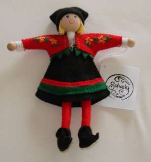 Norwegian National Folk Costume Girl Gnomie Doll Bunad  