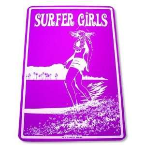  Surfer Girls Aluminum Street Sign   Purple Sports 