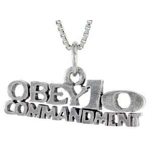   Sterling Silver OBEY 10 COMMANDMENTS Talking Pendant Jewelry