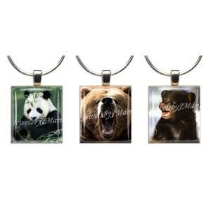  BEARS ~ Scrabble Tile Wine Glass Charms ~ PAIR & A SPARE 