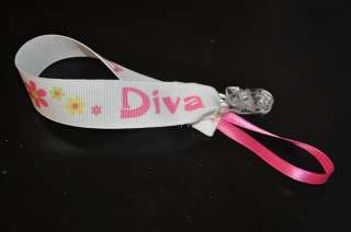 Hospital Soothie Pacifier Clip   Baby Girl   Pink Diva  