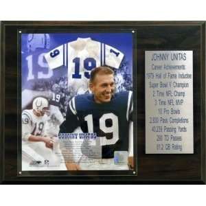   ) Colts Johnny Unitas 12x15 Career Stats Plaque