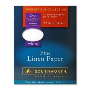Southworth Company o   Fine Linen Paper, 24Lb, 8 1/2x11, 500/RM 