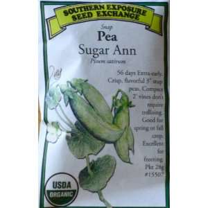  Snap Pea Dwarf Sugar Ann Certified Organic Seeds 80 Seeds 