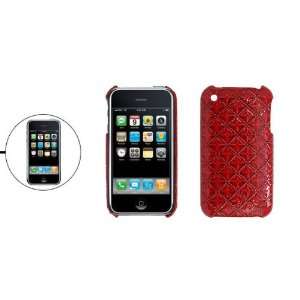  Gino Red Checkered Pattern Plastic Back Case for iPhone 3G 