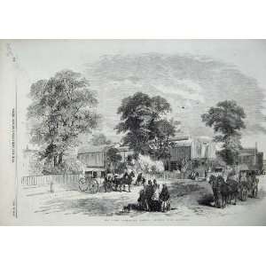  1857 View South Kensington Museum Horse Coach People