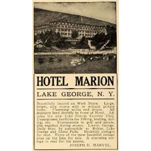  1916 Ad Hotel Marion Luxury Lodging Lake George NY 