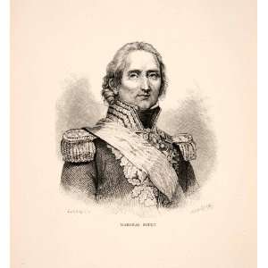 1881 Wood Engraving Marshal Soult Portrait Napoleon Military Royal 