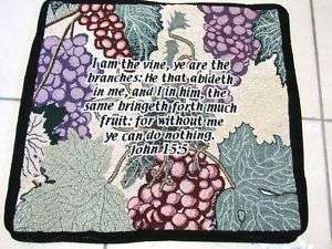 AM THE VINE TAPESTRY FABRIC PILLOW COVER 17X17 JOHN 155  