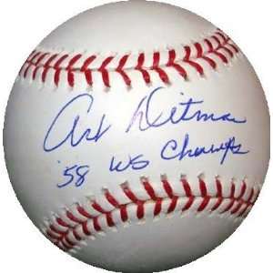 Art Ditmar autographed Baseball inscribed 1958 WS Champs