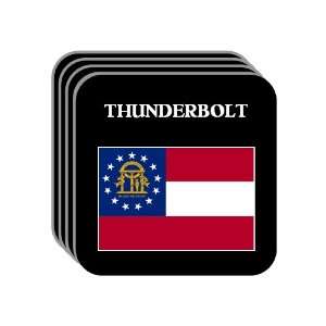   State Flag   THUNDERBOLT, Georgia (GA) Set of 4 Mini Mousepad Coasters