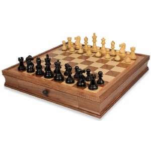  Deluxe Old Club in Ebonized Boxwood with Chess Case   3.75 