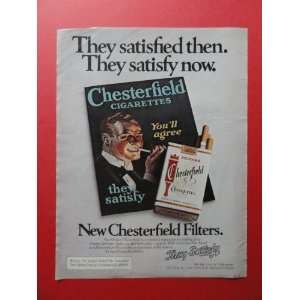 Chesterfield cigarettes,1975 print advertisement (painting man 