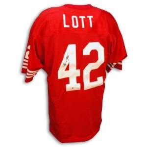 Ronnie Lott Autographed/Hand Signed Custom Red Jersey