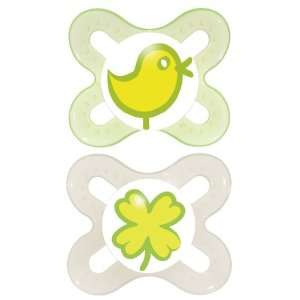 Pack of 2 MAM Start Baby Dummies/Soothers/ Pacifiers 0 2 months Green 