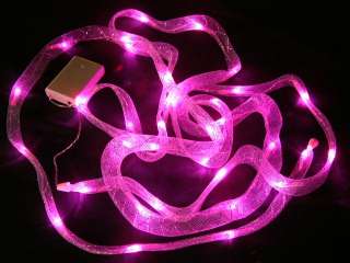 LED BATTERY Sheer Ribbon Lights PINK Fairy 56~4 sets  