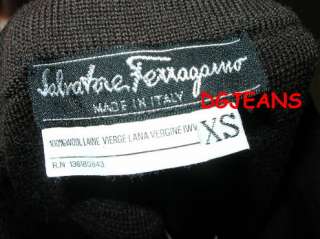 SALVATORE FERRAGAMO Dark Brown 100% Wool Pants XS AUTH  