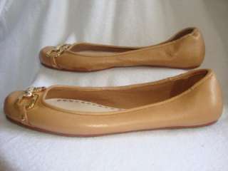   Gold Coach Pollie Soft Leather Ballet Flats Shoes Sz 7.5  2010  