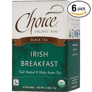 Choice Organic Irish Breakfast Tea, 16 Count Box (Pack of 6)  