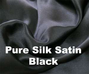 Black Silk Charmeuse Fabric Dressmaking per Yard  