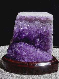 Amethyst Crystal Druze Gem Stone Gemstone Cluster & Stand #1645  