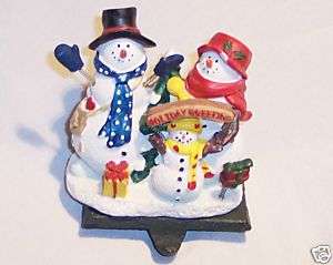 Snowman Family Stocking Hanger Ornament Figurine  