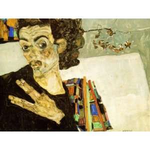   Schiele   24 x 18 inches   schiele autoportret czarna waza 1911 Home