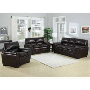  3pc Traditional Modern Leather Sofa Set #AC RILEY